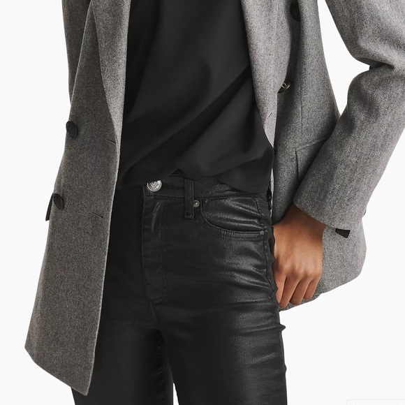 Rag‎ & Bone Coated Black High-Rise Skinny Jeans - Picture 3 of 14